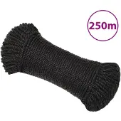 vidaXL Werktouw 6 mm 250 m polypropeen zwart