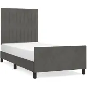 vidaXL Bedframe zonder matras 100x200 cm fluweel donkergrijs