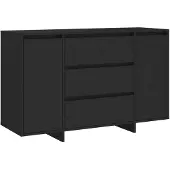 vidaXL Dressoir met 3 lades, zwart, 120x41x75 cm, houtvezel