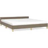 vidaXL Bedframe zonder matras stof taupe 160x200 cm