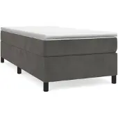 vidaXL Boxspring bed 80x200 cm fluweel donkergrijs