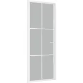 vidaXL Binnendeur 83x201,5 cm matglas en aluminium wit