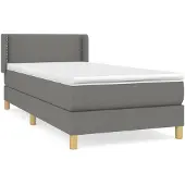 vidaXL Boxspring met matras stof donkergrijs 80x200 cm