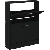 vidaXL Schoenenkast 59x17x81 cm bewerkt hout zwart