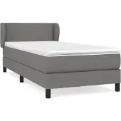 vidaXL Boxspringbed met matras, donkergrijs, 80x200 cm, gestoffeerd