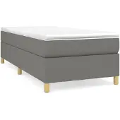 vidaXL Boxspring bed 100x200 cm stof donkergrijs