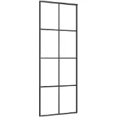 vidaXL Schuifdeur 76x205 cm ESG-glas en aluminium zwart