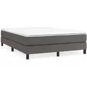 vidaXL Boxspring bed kunstleer grijs 140x190 cm