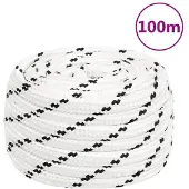 vidaXL Werktouw 18 mm 100 m polyester wit