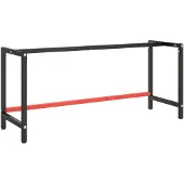 vidaXL Werkbankframe 180x57x79 cm metaal matzwart en matrood