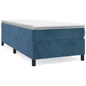 vidaXL Boxspringbedframe, donkerblauw, 90x200 cm, fluweel