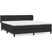 vidaXL Boxspring met matras kunstleer zwart 180x200 cm