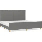 vidaXL Bedframe zonder matras stof donkergrijs 200x200 cm