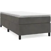 vidaXL Boxspring bed 100x200 cm fluweel donkergrijs