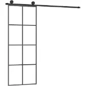 vidaXL Schuifdeur met beslag 76x205 cm ESG-glas en aluminium