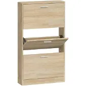 vidaXL Schoenenkast 59x17x108 cm bewerkt hout eikenkleurig