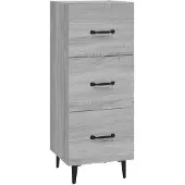 vidaXL Dressoir 34,5x34x90 cm bewerkt hout grijs sonoma eikenkleurig