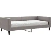 vidaXL Slaapbank met matras 100x200 cm stof taupe