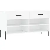 vidaXL Schoenenbank 102x35x55 cm bewerkt hout wit