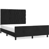 vidaXL Bedframe zonder matras 140x200 cm fluweel zwart