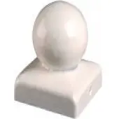 Intergard Paalornament bol paalkappen afdekkap tuinpaal wit 110x110mm