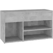 vidaXL Schoenenbank 80x30x45 cm bewerkt hout betongrijs