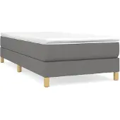 vidaXL Boxspring met matras stof donkergrijs 100x200 cm