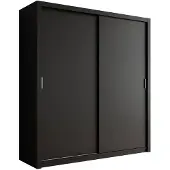 Meubella Kledingkast mat zwart - 200x62x215 - Kleerkast schuifdeuren