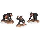 Luville Chimpanzee family 3 stuks l5xb4,5xh4,5cm Kerst
