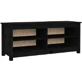 vidaXL Schoenenbank 110x38x45,5 cm massief grenenhout zwart