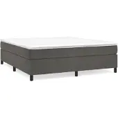 vidaXL Boxspring bed 160x200 cm fluweel donkergrijs