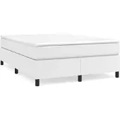vidaXL Boxspring met matras kunstleer wit 140x190 cm