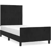 vidaXL Bedframe met hoofdeinde fluweel zwart 90x200 cm