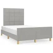 vidaXL Bedframe zonder matras 120x200 cm stof lichtgrijs