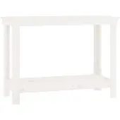 vidaXL Werkbank 110x50x80 cm massief grenenhout wit