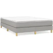 vidaXL Boxspring bed stof lichtgrijs 140x190 cm