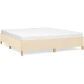 vidaXL Boxspring bed stof crèmekleurig 180x200 cm