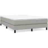 vidaXL Boxspring bed stof lichtgrijs 140x200 cm