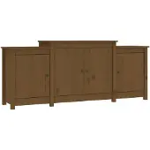 vidaXL Dressoir 164x37x68 cm massief grenenhout honingbruin