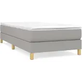 vidaXL Boxspring met matras stof lichtgrijs 80x200 cm