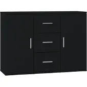 vidaXL Dressoir 91x29,5x65 cm bewerkt hout zwart