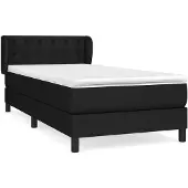 vidaXL Boxspring met matras stof zwart 90x190 cm