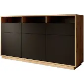 Meubella | Dressoir eiken mat zwart 180x40x96