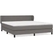vidaXL Boxspring met matras kunstleer grijs 160x200 cm
