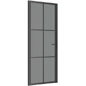 vidaXL Binnendeur 83x201,5 cm ESG-glas en aluminium zwart