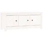 vidaXL Schoenenkast 110x38x45,5 cm massief grenenhout wit