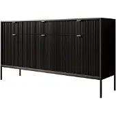 Meubella Dressoir mat zwart 154x39x83 cm goud hotel chique