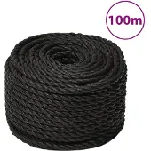 vidaXL Werktouw 20 mm 100 m polypropeen zwart