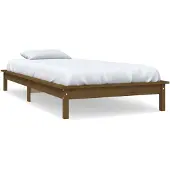 vidaXL Bedframe massief grenenhout honingbruin 90x200 cm