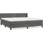 vidaXL Boxspring met matras fluweel donkergrijs 200x200 cm